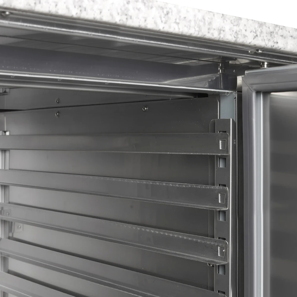 mesa fria para pizzas con vitrina de condimentos GN1_4 (2) mobiliario-contract-mesa fria para pizzas con vitrina de condimentos GN1 4 2